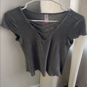 Beige t-shirt blouse